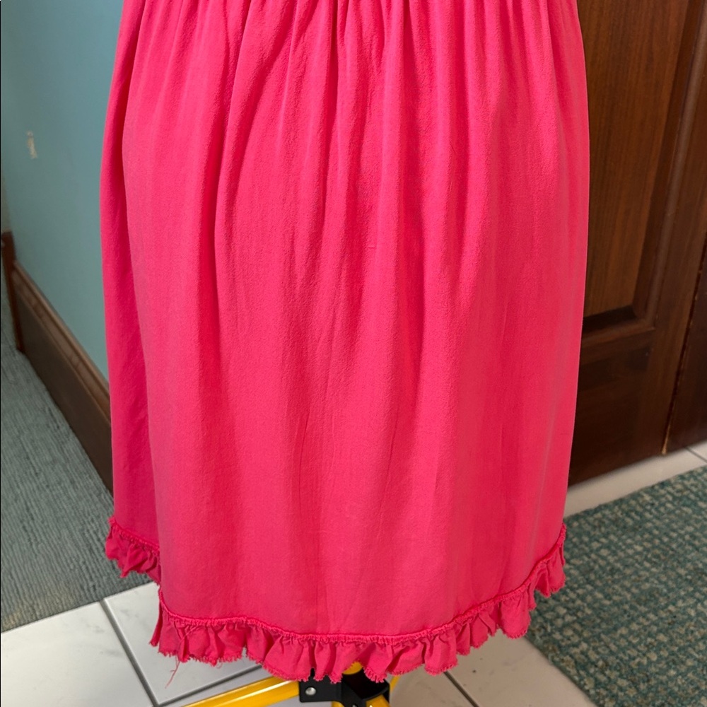 Altar’d State  Sundress  sleeveless scoop neck/lace trim Coral color full skirt - Picture 10 of 12